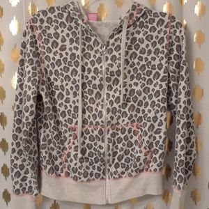 Leopard Print Zip Up Hoodie
